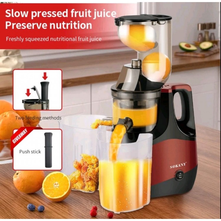 Професионална бавна сокоизстисквачка за студено пресоване Sokany SK-01005, 800W Професионална бавна сокоизстисквачка за студено пресоване Sokany SK-01005, 800W