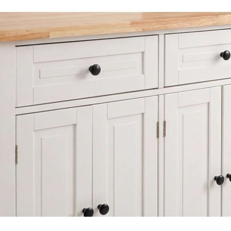 Количка за съхранение с подвижни колела, кухненски остров, 110 см