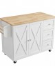 Кухненски остров, количка, шкаф за съхранение с подвижни колела, 143 см
