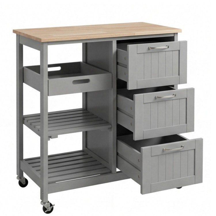 Мобилен кухненски остров, кухненска количка, 67 см