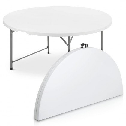 Кръгла кетъринг маса със сгъваем плот 
