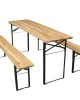 Сгъваем дървен градински комплект – маса с две пейки (167 см) Сгъваем дървен градински комплект – маса с две пейки (167 см)