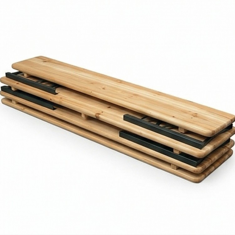 Сгъваем дървен градински комплект – маса с две пейки (167 см) Сгъваем дървен градински комплект – маса с две пейки (167 см)