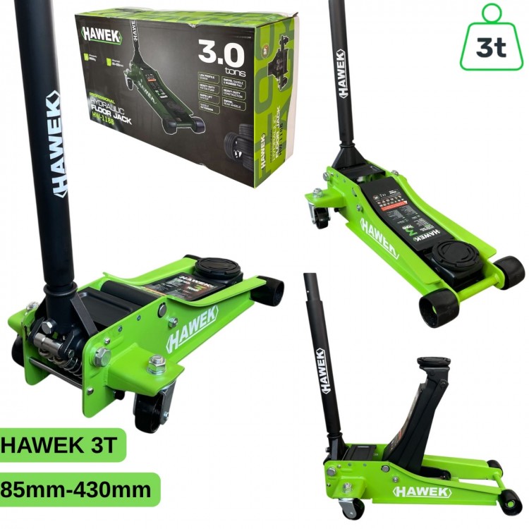 Нископрофилен Крик HAWEK HW-1188 с 2 Помпи 3 тона 85-430мм Нископрофилен Крик HAWEK HW-1188 с 2 Помпи 3 тона 85-430мм