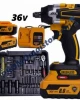 Безчетков акумулаторен ударен гайковерт 36V 8Ah + инструменти в куфар