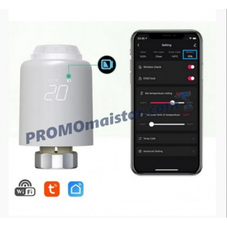 WiFi термостат, смарт клапан за радиатор, смарт вентил, TRV603 Tuya, Smartlife WiFi термостат, смарт клапан за радиатор, смарт вентил, TRV603 Tuya, Smartlife