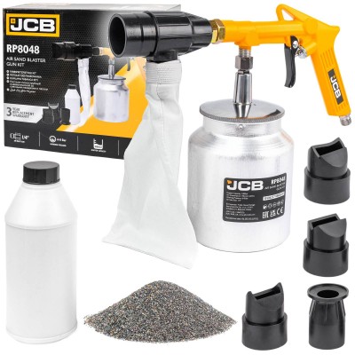 Пневматичен пясъкоструен пистолет JCB, 1л, 4 дюзи Пневматичен пясъкоструен пистолет JCB, 1л, 4 дюзи