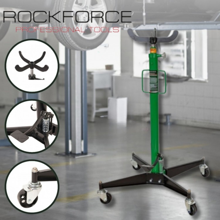 Професионален крик за скоростна кутия, 500 кг с крачна помпа ROCKFORCE (110-200см) Професионален крик за скоростна кутия, 500 кг с крачна помпа ROCKFORCE (110-200см)