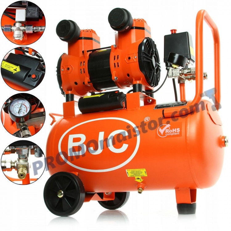 Монофазен безмаслен бутален компресор за въздух BJC JN1500A   1.5 kW, 220 л/мин, 8 бара, 24 литра 