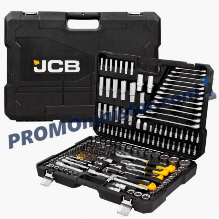 Гедоре комплект 216 части JCB 1/4“, 3/8“, 1/2“ Гедоре комплект 216 части JCB 1/4“, 3/8“, 1/2“