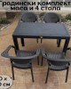 Градински комплект - маса (70x120 см) и 4 стола