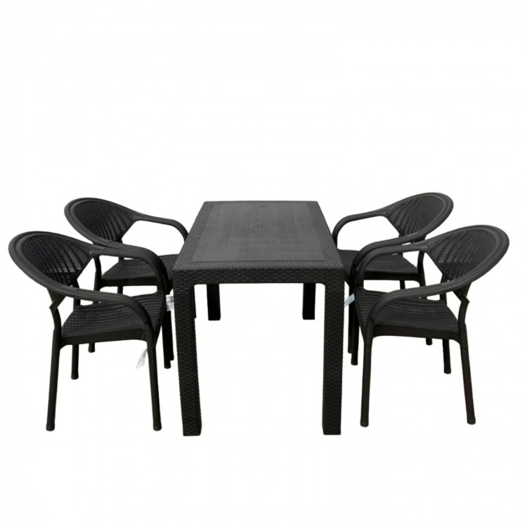 Градински комплект - маса (70x120 см) и 4 стола