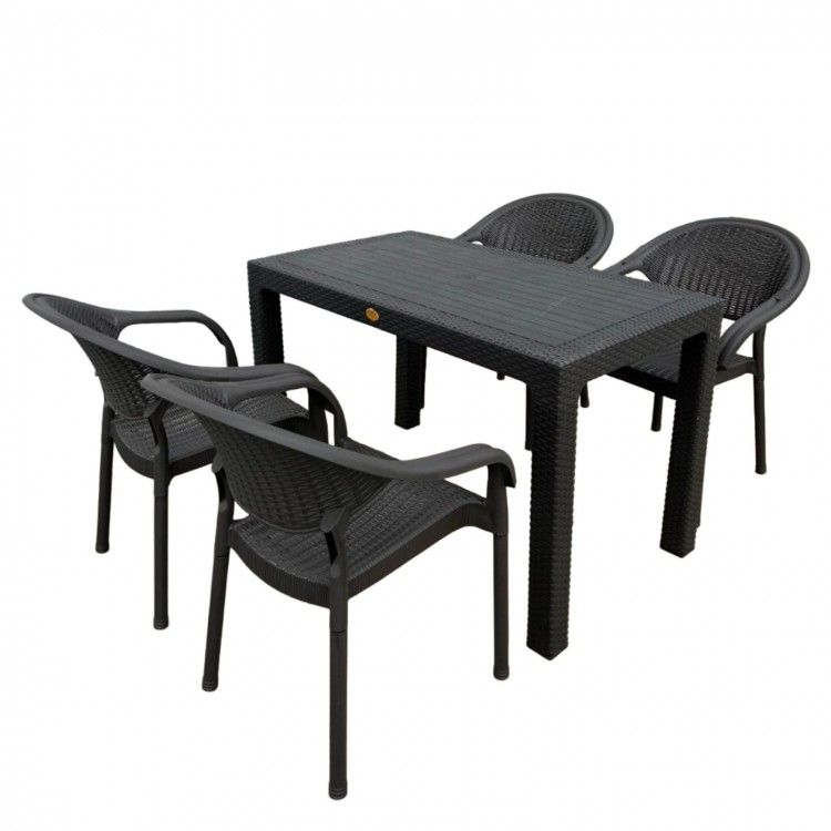 Градински комплект - маса (70x120 см) и 4 стола