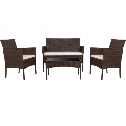 Градински ратанов комплект от 4 части Градински ратанов комплект от 4 части