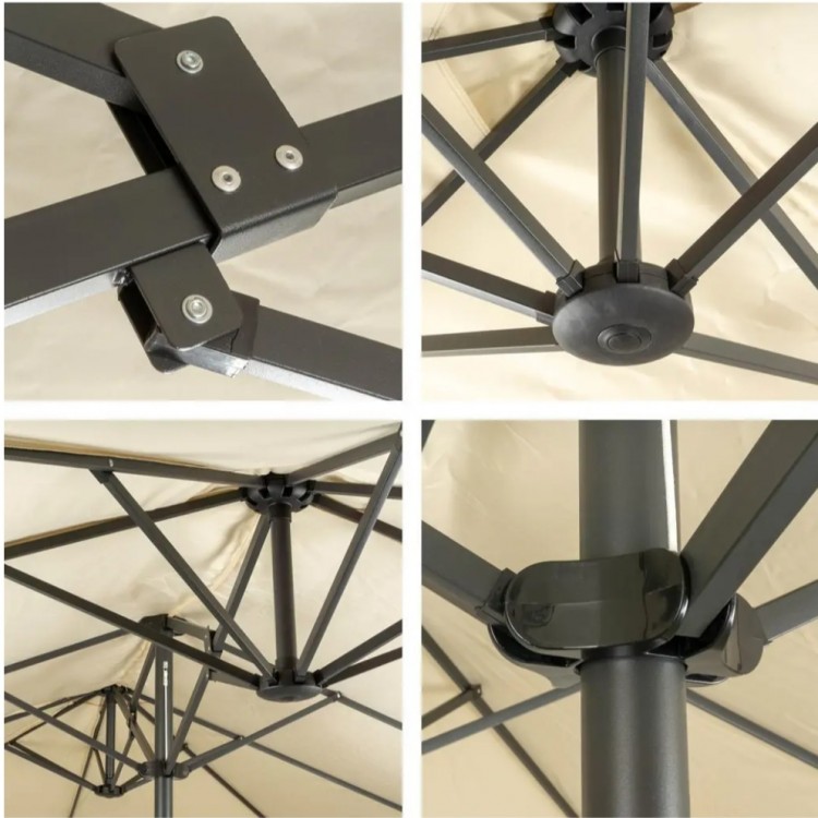 Метален двоен градински чадър 4.5 метра Метален двоен градински чадър 4.5 метра