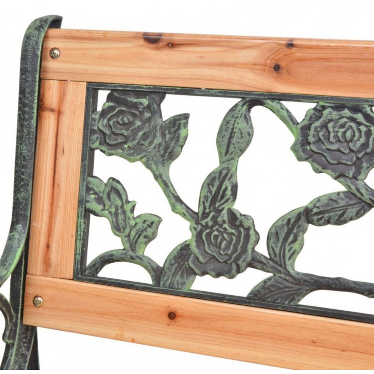 Градинска пейка, дърво и ковано желязо Градинска пейка, дърво и ковано желязо