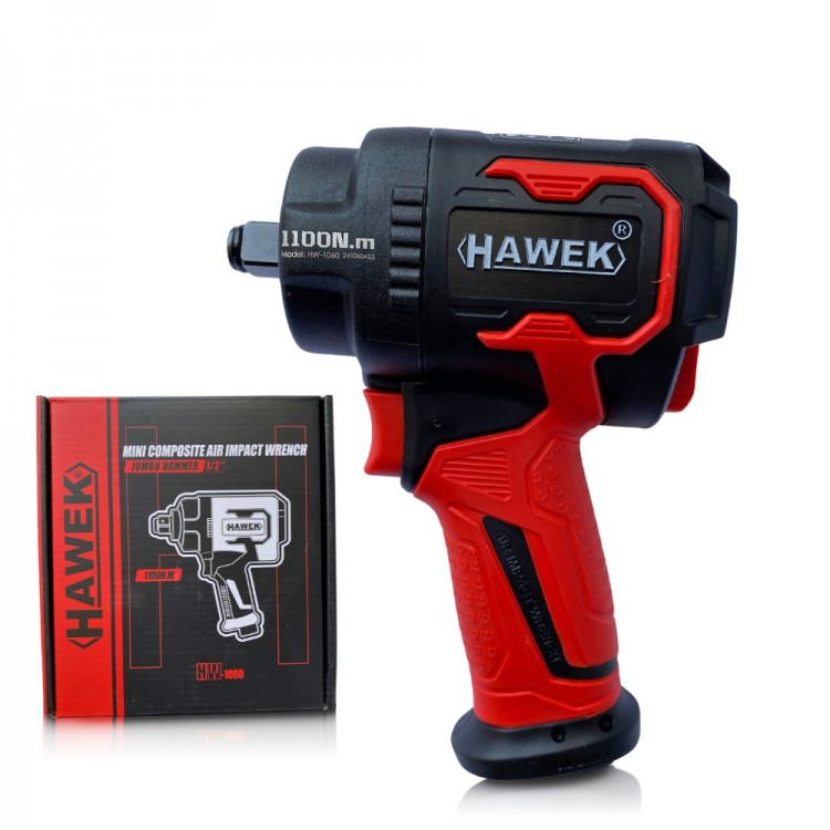 Пневматичен ударен мини гайковерт HAWEK , 1/2'' , 1100Nm - HW-1060 Пневматичен ударен мини гайковерт HAWEK , 1/2'' , 1100Nm - HW-1060