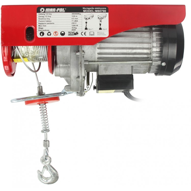 ЛЕБЕДКА - телфер 300/600кг 12м 1200W MARPOL ЛЕБЕДКА - телфер 300/600кг 12м 1200W MARPOL