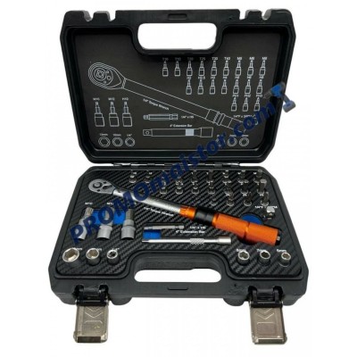 Професионален комплект с динамометричен ключ 1/4" и вложки KRAFTWELLE Професионален комплект с динамометричен ключ 1/4" и вложки KRAFTWELLE