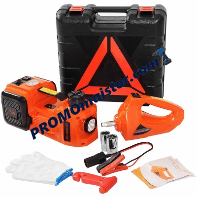 Комплект електрически хидравличен крик 3 в 1, компресор и електрически ударен гайковерт 