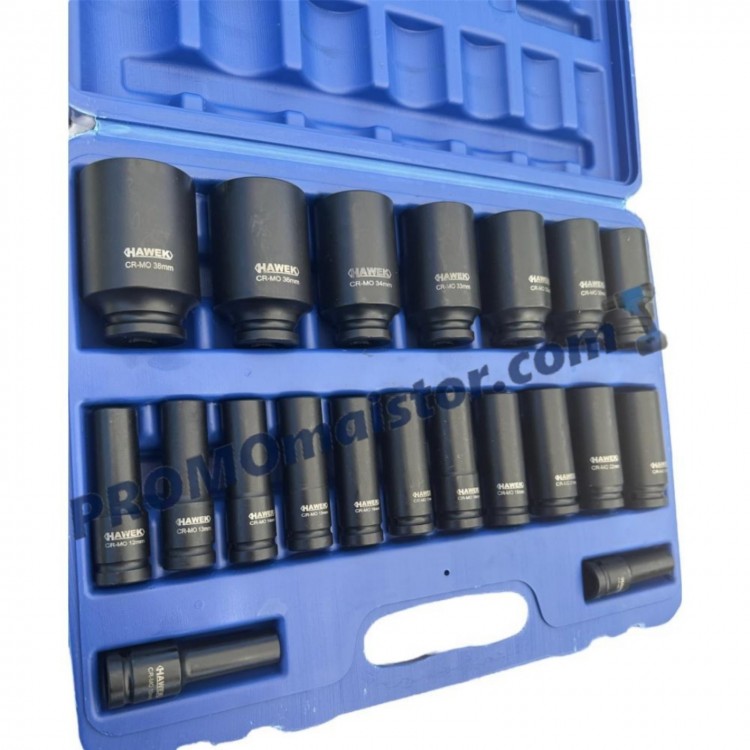 Ударни вложки Hawek 1/2" 20 части (10–38) Ударни вложки Hawek 1/2" 20 части (10–38)
