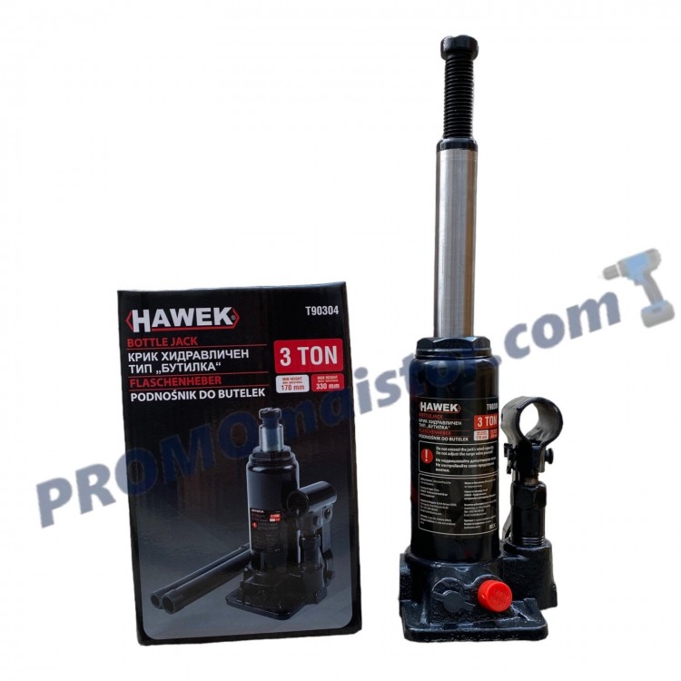 Хидравличен крик HAWEK T90304 тип бутилка 3 тона Хидравличен крик HAWEK T90304 тип бутилка 3 тона