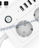WiFi смарт разклонител 16А с 4 EU гнезда, 4 USB - Smartlife, TUYA WiFi смарт разклонител 16А с 4 EU гнезда, 4 USB - Smartlife, TUYA