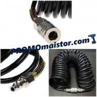 Полиуретанов спирален маркуч за въздух с бързи връзки 5 х 8 мм 15 метра HAWEK 