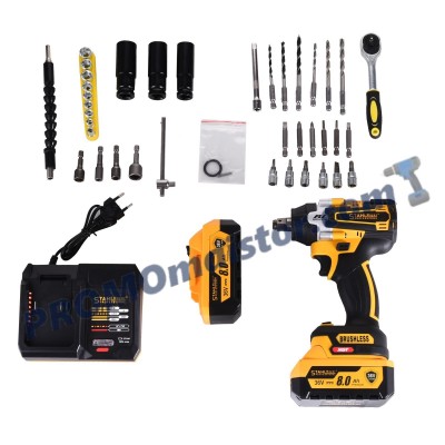 Безчетков акумулаторен ударен гайковерт STAHLMAYER 36V 8Ah + инструменти в куфар Безчетков акумулаторен ударен гайковерт STAHLMAYER 36V 8Ah + инструменти в куфар